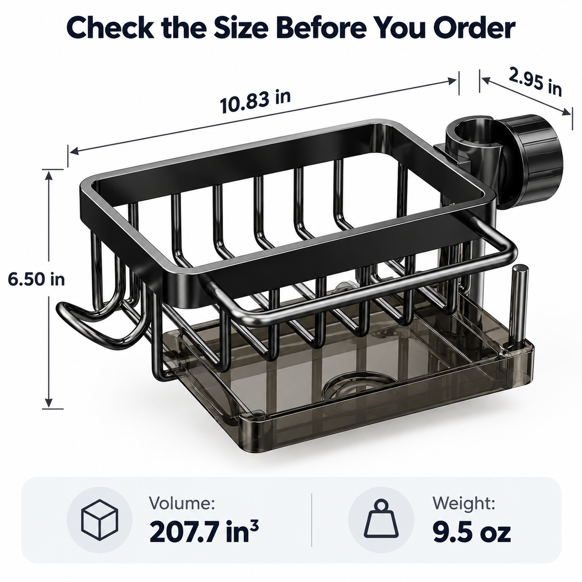 🔥 Special Sale | 360° Rotating Sink Organizer Rack with Drip Tray, Stainless Steel Faucet Sponge Holder for Kitchen & Bathroom, Scrubbers, Soap & Brushes