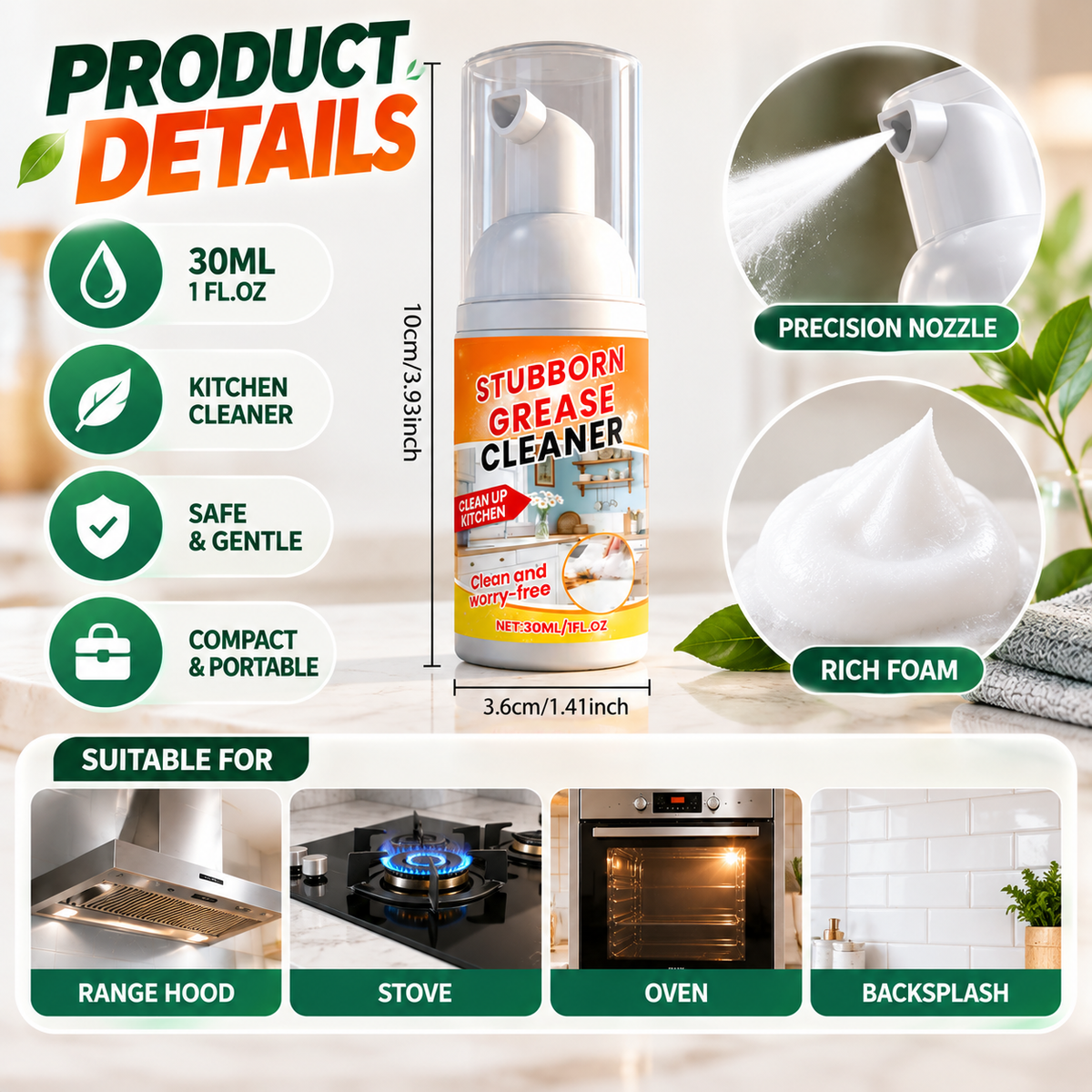 💥 50% OFF🧴 Kitchen Grease Cleaning Mousse✨ Instant Deep Clean