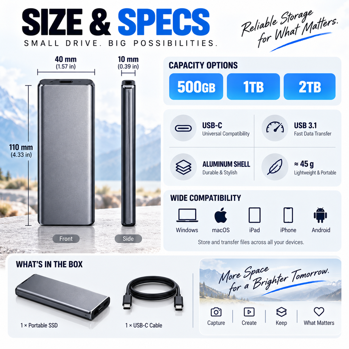 💥 50% OFF💾 Portable External SSD✨ Keep Photos, Videos & Files Safe