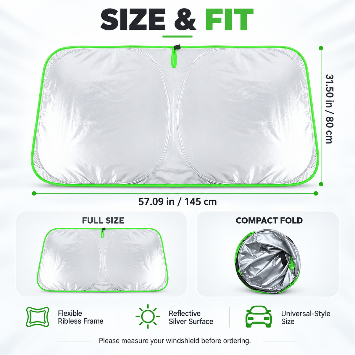 Foldable Car Windshield Sun Shade | Summer Interior Protection
