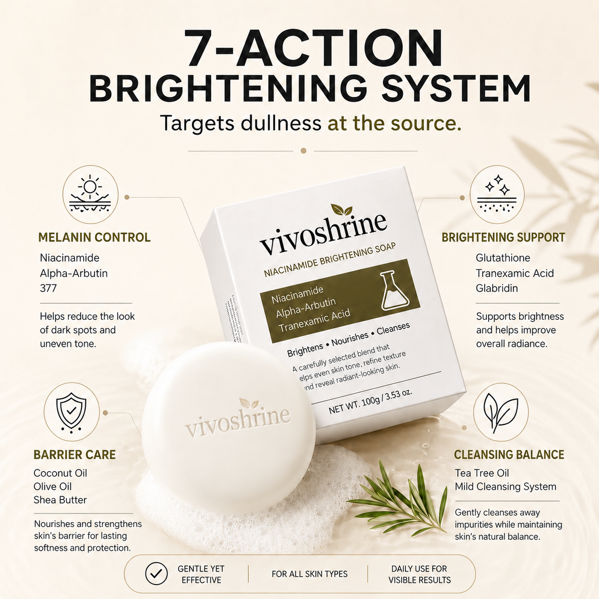 💆♀️Niacinamide Skin Brightening Soap melasma dark spots freckle