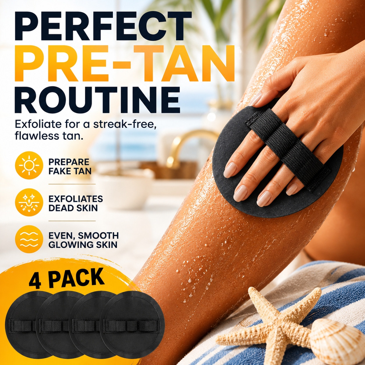 đ§˝ 4-PackSoftđ§˝ Rubber Shower Scrubber for Gentle Exfoliation & Deep Cleansing