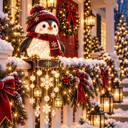 🔥Limited Time-50% OFF🎅 Christmas Porch Railing Lights✨ 4 Festive Characters, Bright & Cheerful