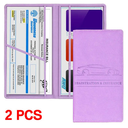 🗃️Car Registration & Insurance Card Holder, Magnetic Closure Vehicle Organizer, Car Essential Document Wallet