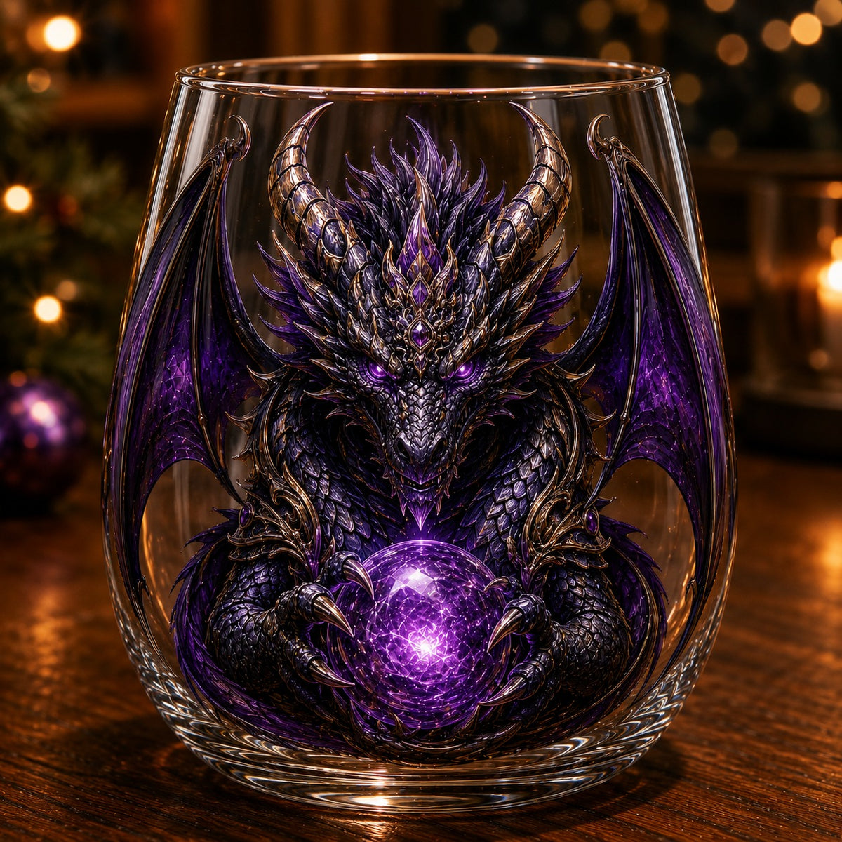 🔥Limited Time-50% OFF🐉 Mythic Dragon Glass Cup✨ Raised Fantasy Art for Whiskey & Décor