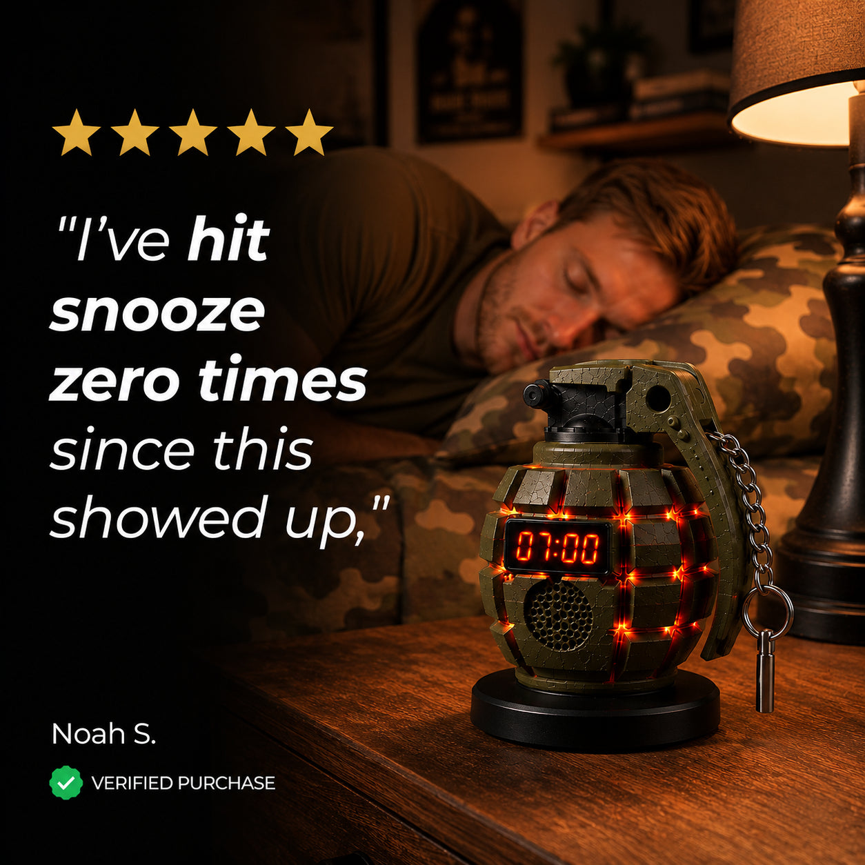 Early Drill™ Grenade Alarm Clock