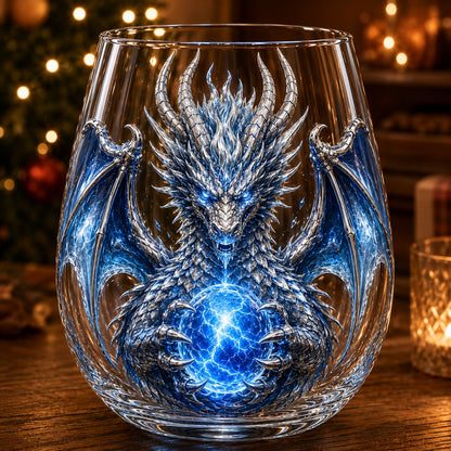 🔥Limited Time-50% OFF🐉 Mythic Dragon Glass Cup✨ Raised Fantasy Art for Whiskey & Décor