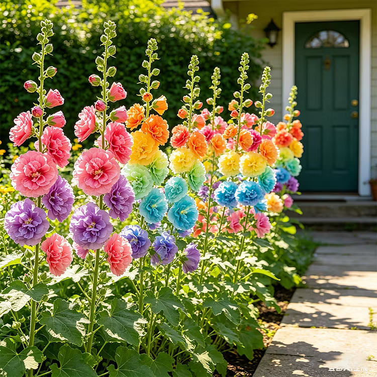 ⏰Don’t Miss Out🔥 Giant Double-Petaled Hollyhock 🌸 Large Flowers