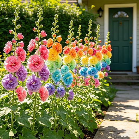 ⏰Don’t Miss Out🔥 Giant Double-Petaled Hollyhock 🌸 Large Flowers