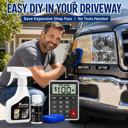 🔥 49% OFF TODAY ONLY ✨ Updated Car Headlight Restoration Kit - Surface Cleaner