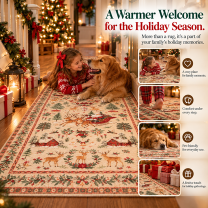 🎄 Bring Christmas Magic Home | Vintage Christmas Runner Rug – Festive Hallway & Entryway Decor