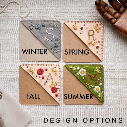 🎄Personalized hand embroidered corner bookmark