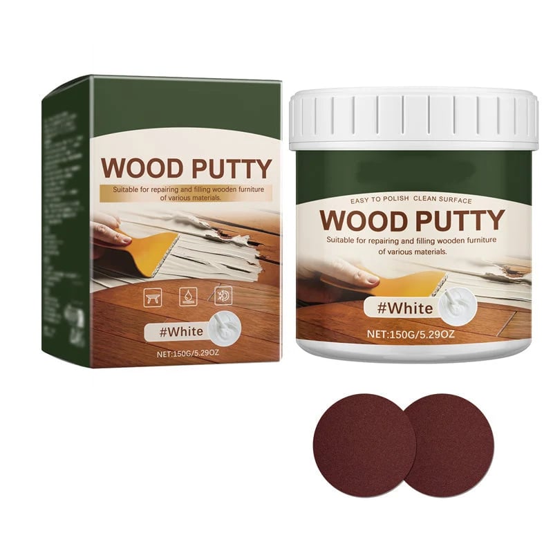 🟫 Wood Repair Filler Putty – Fills Cracks & Chips, Smooths Surfaces, Blends with Dark Wood