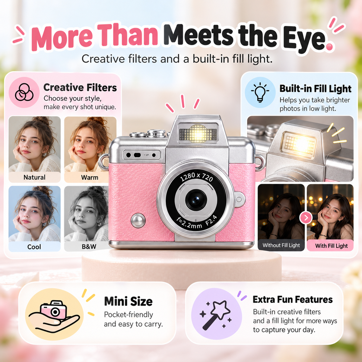 🔥Special Sale| Y2K Pocket Mini Digital Camera 📸 1.47" LCD Screen Compact Photo & Video Cam
