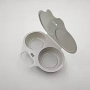 Microwave Dual‑Cavity Egg Poacher with Lid & Handle