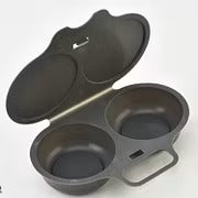 Microwave Dual‑Cavity Egg Poacher with Lid & Handle