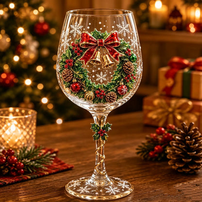 🎄 Christmas Hosting Essential | 6-Piece Festive 3D Wine Glass Gift Set