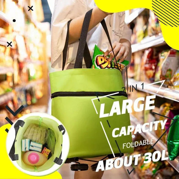 🔥HOT SALE 49% OFF🔥Foldable 2-in-1 Shopping Bag-ROLL.SHOP. GO EASY.