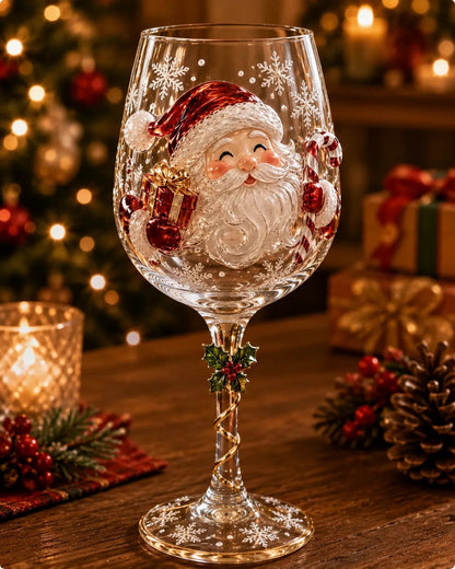 🎄 Christmas Hosting Essential | 6-Piece Festive 3D Wine Glass Gift Set