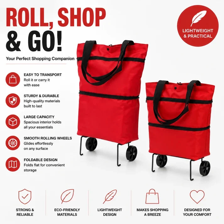🔥HOT SALE 49% OFF🔥Foldable 2-in-1 Shopping Bag-ROLL.SHOP. GO EASY.