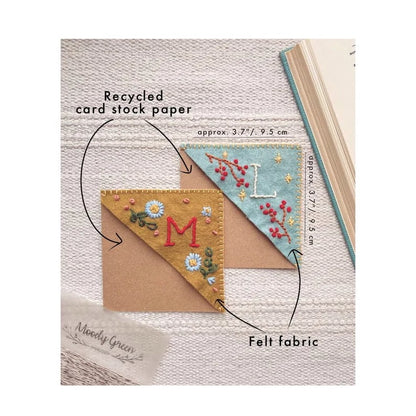 🎄Personalized hand embroidered corner bookmark