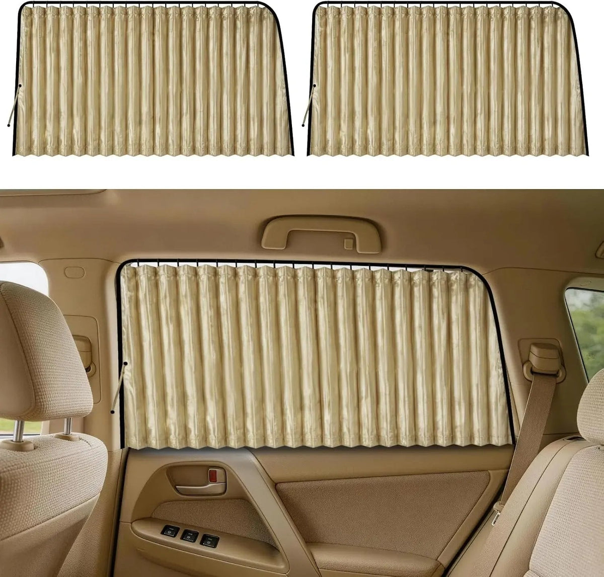 🚗4 Pcs Magnetic Car Side Window Sun Shades, Privacy & UV Protection Car Window Curtain