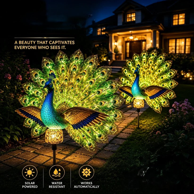 🔥 Last Day 49% OFF 🦚Solar Peacock Garden Sculpture Light🌟Transform Your Outdoor Space🏡
