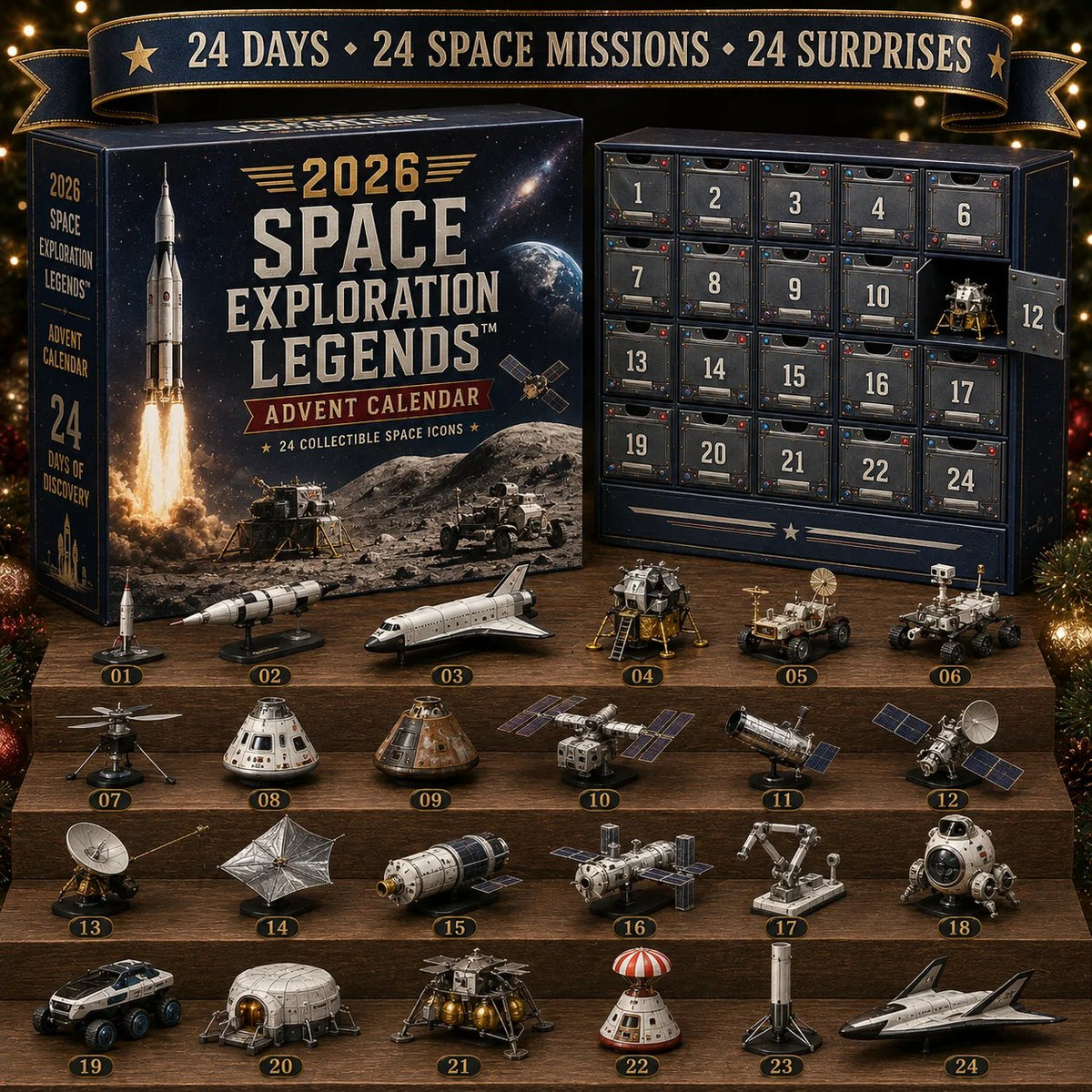 2026 Space Exploration Legends Advent Calendar - 24 Days of Space Missions, 24 Collectible Surprises