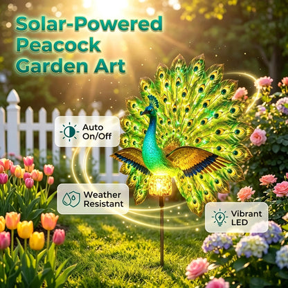 🔥 Last Day 49% OFF 🦚Solar Peacock Garden Sculpture Light🌟Transform Your Outdoor Space🏡