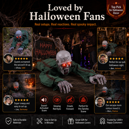 🔥 Limited-Time 50% OFF👻 Animated Crawling Halloween Ghost with Light & Sound🎃