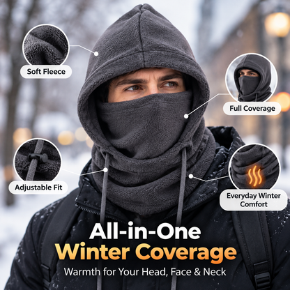 🔥2026 HOT SALE | 50K+ SOLD | 50% OFF🔥3-in-1 Winter Balaclava – Windproof Fleece, Head/Neck/Face/Ear Cover, Adjustable for Ski/Cycle🧣❄️