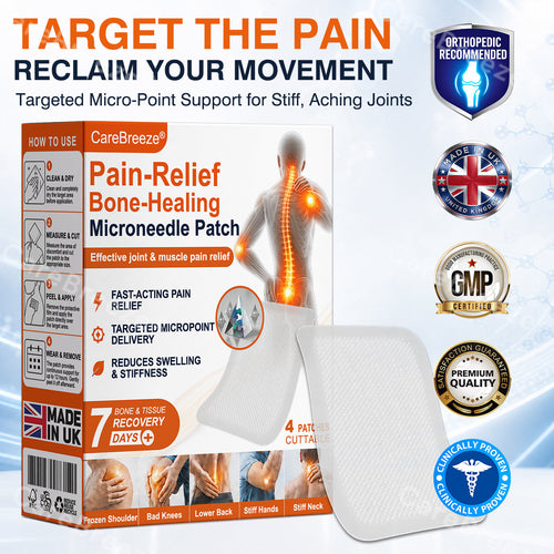 🦵✅Advanced Micro-Delivery Technology:CareBreeze® Pain-Relief Bone-Healing Microneedle Patch