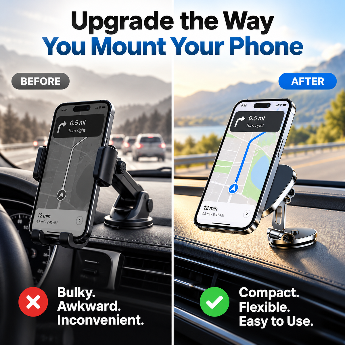 🔥 Limited Time Offer🚗 Foldable Magnetic Car Mount✨ Strong Magnet & 360° Rotation