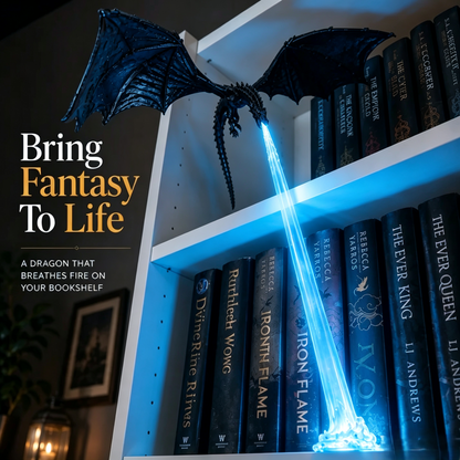 🐉 Fire-Breathing Dragon Bookshelf Decor Lamp + LED Flame Light Kit
