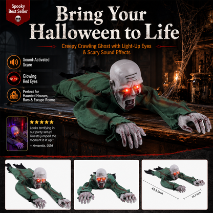 🔥 Limited-Time 50% OFF👻 Animated Crawling Halloween Ghost with Light & Sound🎃