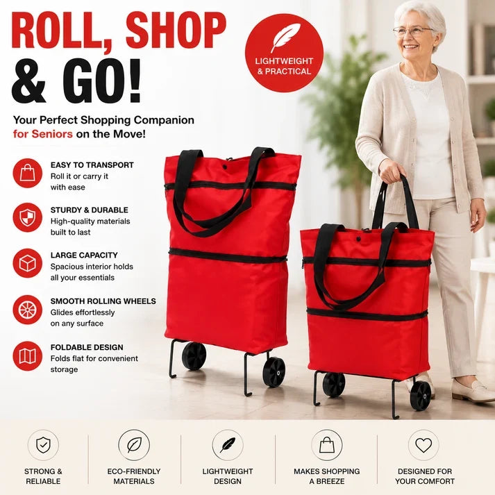 🔥HOT SALE 49% OFF🔥Foldable 2-in-1 Shopping Bag-ROLL.SHOP. GO EASY.