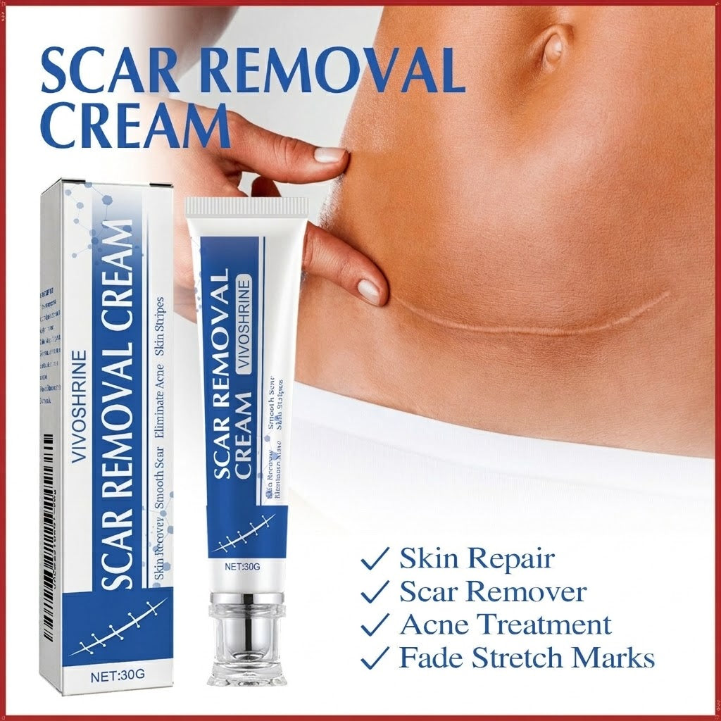 ✨Vivoshrine Scar Removal Cream , Skin Repair Gel for Surgical Scars, Acne Marks, Stretch Marks, Burn &amp; Cut Scars, Odorless Skin Care Cream for Adults &amp; Kids