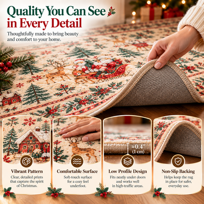🎄 Bring Christmas Magic Home | Vintage Christmas Runner Rug – Festive Hallway & Entryway Decor