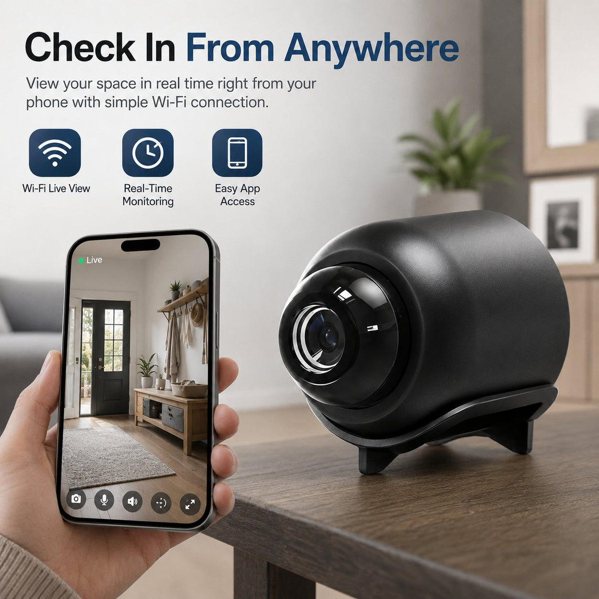 X5 Wireless Security Camera – 720P HD Portable Magnetic WiFi Camera with Motion Detection