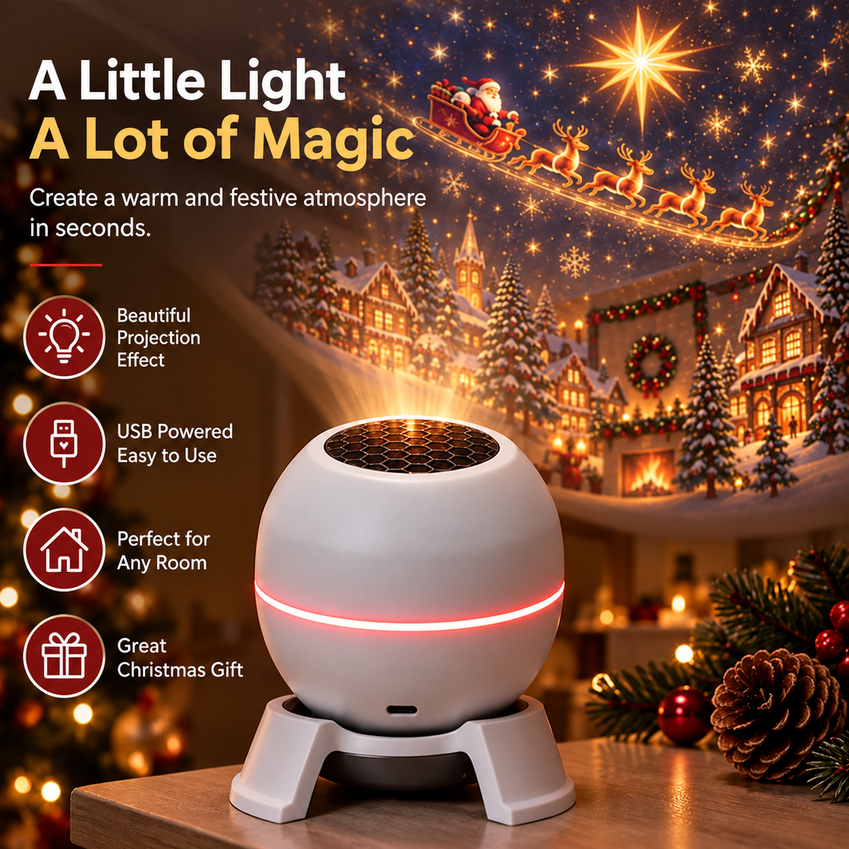🎄 Christmas Wonderland Projector | 63% OFF Today ✨