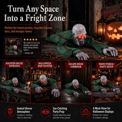 🔥 Limited-Time 50% OFF👻 Animated Crawling Halloween Ghost with Light & Sound🎃