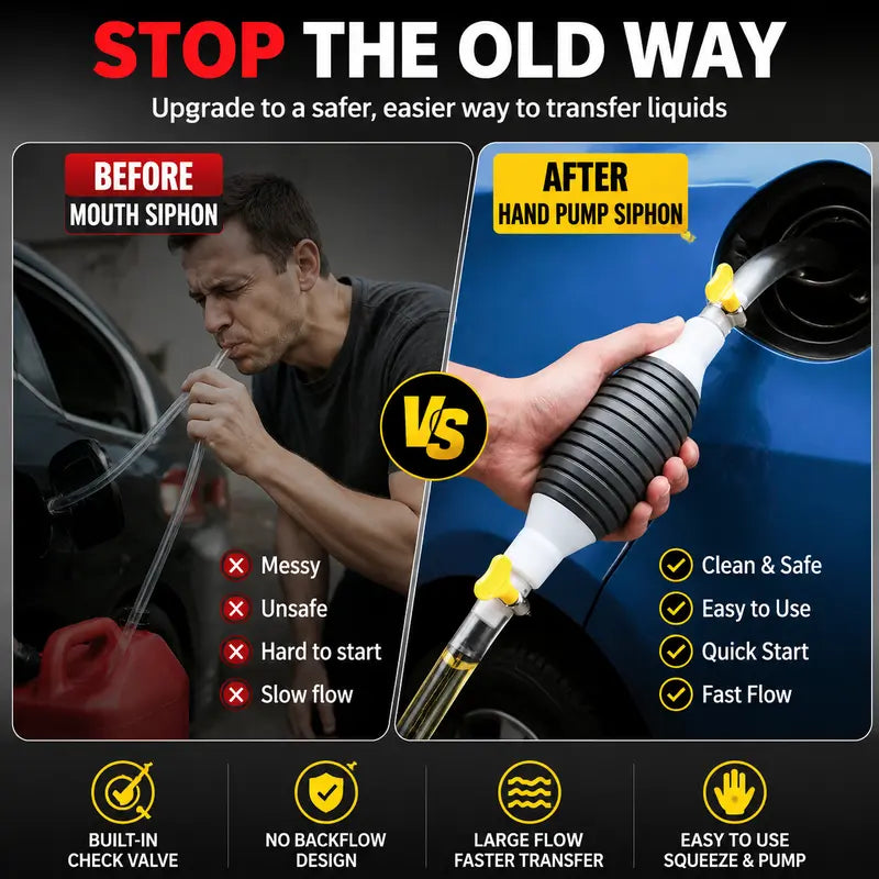 💥 50% OFF🚗Manual Siphon Pump Kit-Liquid Transfer Pump for Fuel Water Oil