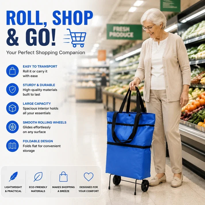 🔥HOT SALE 49% OFF🔥Foldable 2-in-1 Shopping Bag-ROLL.SHOP. GO EASY.