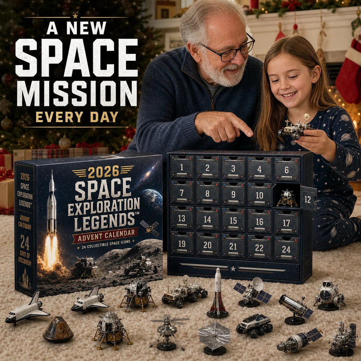 2026 Space Exploration Legends Advent Calendar - 24 Days of Space Missions, 24 Collectible Surprises