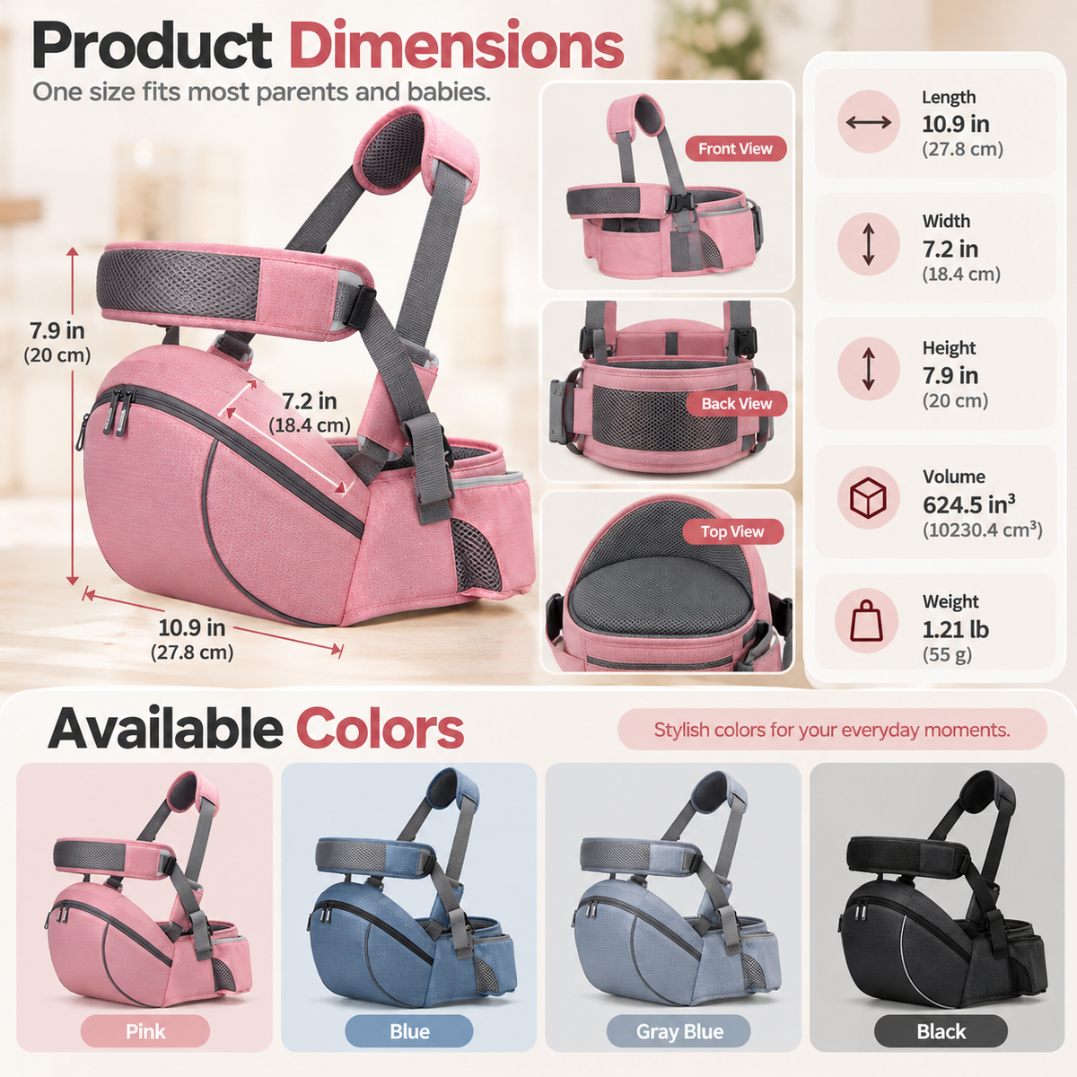 👶 Give Your Arms a Break | Ergonomic Baby Hip Seat Carrier with Storage