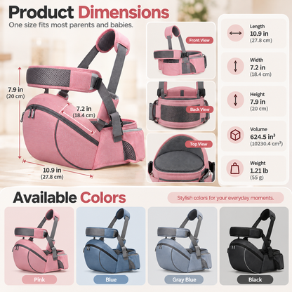 👶 Give Your Arms a Break | Ergonomic Baby Hip Seat Carrier with Storage
