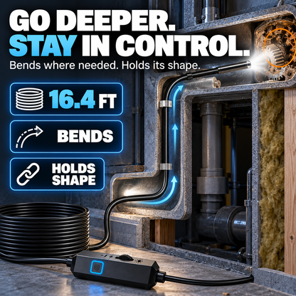 🔥50% OFF🔍 16.4FT HD Endoscope Camera with Light | iPhone & Android Inspection Borescope