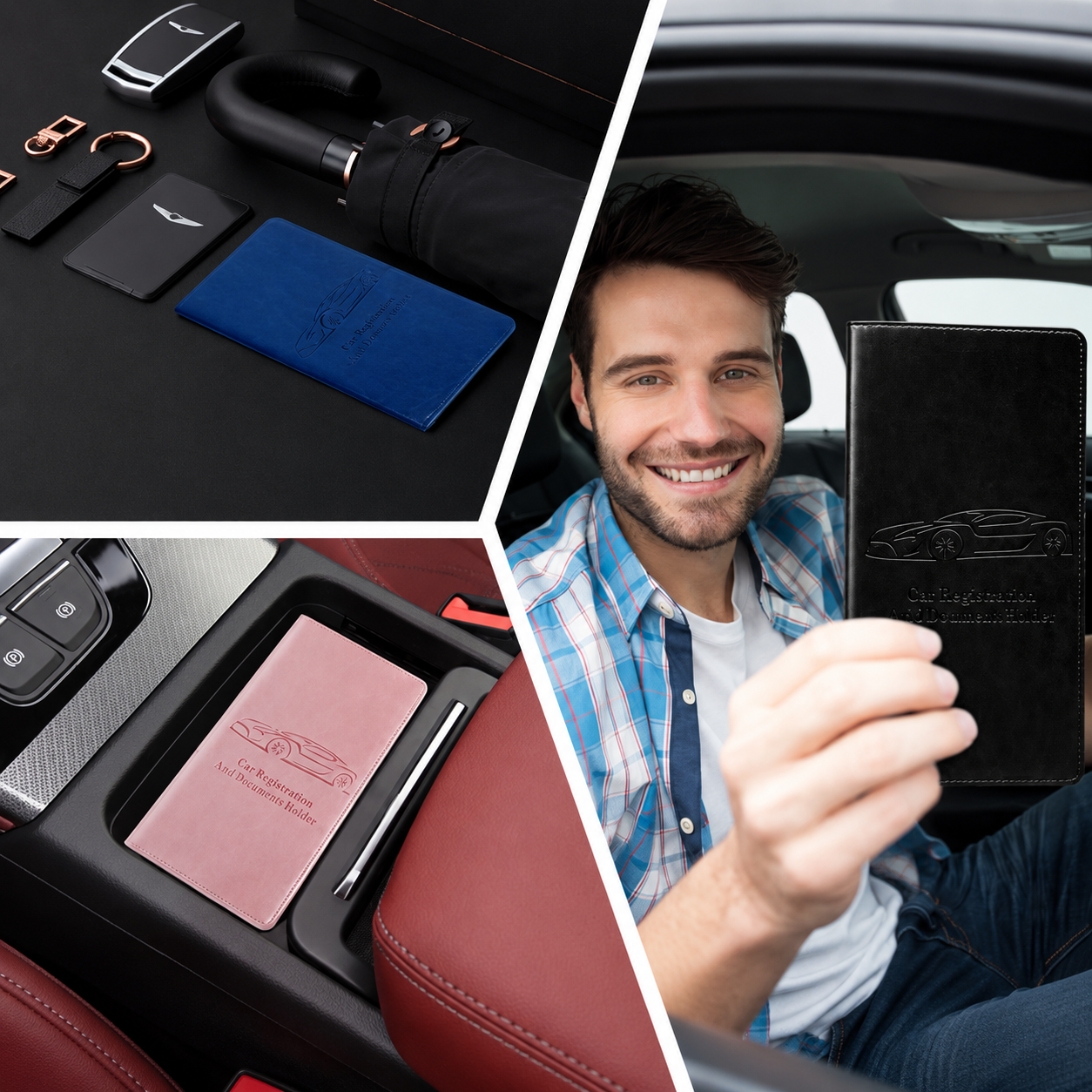 🗃️Car Registration & Insurance Card Holder, Magnetic Closure Vehicle Organizer, Car Essential Document Wallet