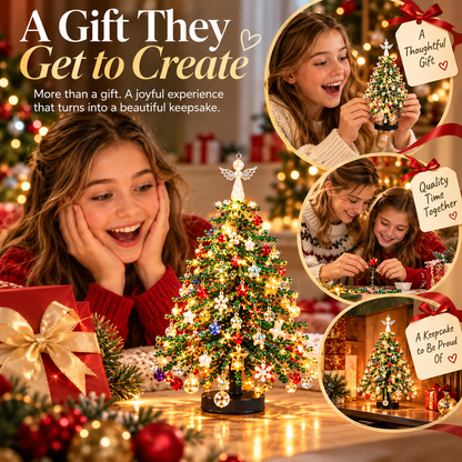 🎄 Create Your Own Holiday Magic – DIY Beaded Christmas Tree Kit with Angel Topper