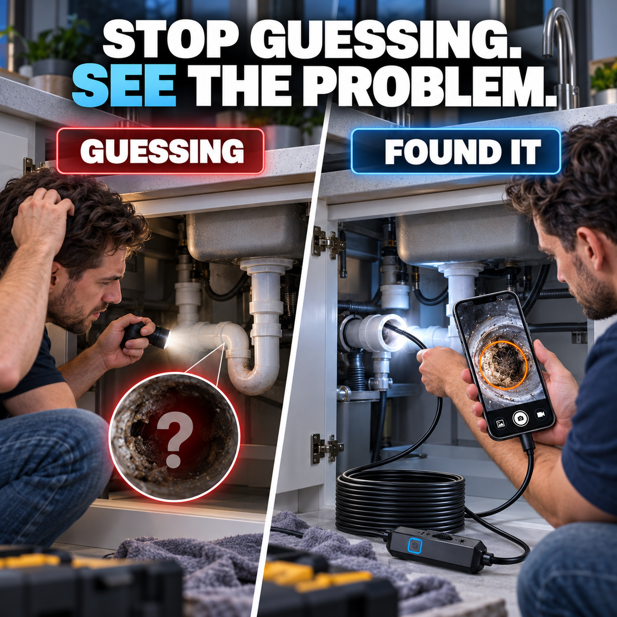 🔥50% OFF🔍 16.4FT HD Endoscope Camera with Light | iPhone & Android Inspection Borescope